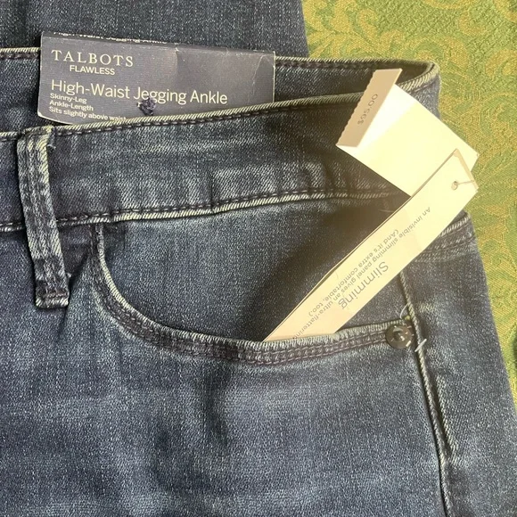 NWT 14 talbots FLAWLESS high waist Jegging ankle denim jeans crop